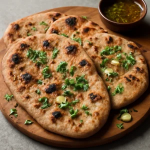 Friss, egészséges tandoor naan teljes kiőrlésű liszttel