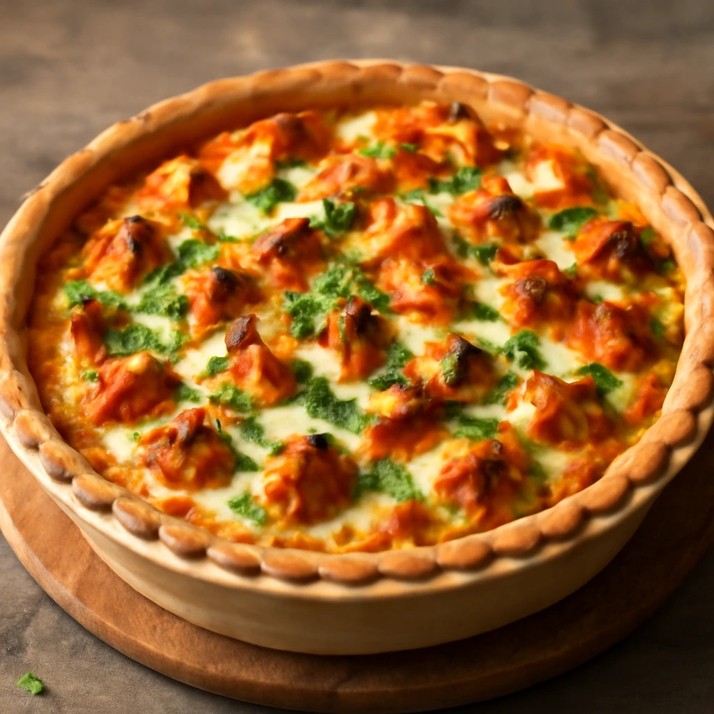 Friss tandoori csirke pite sajttal Ã©s korianderrel