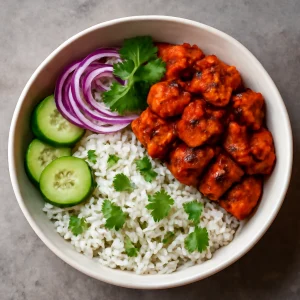 Fűszeres tandoori csirke basmati rizzsel