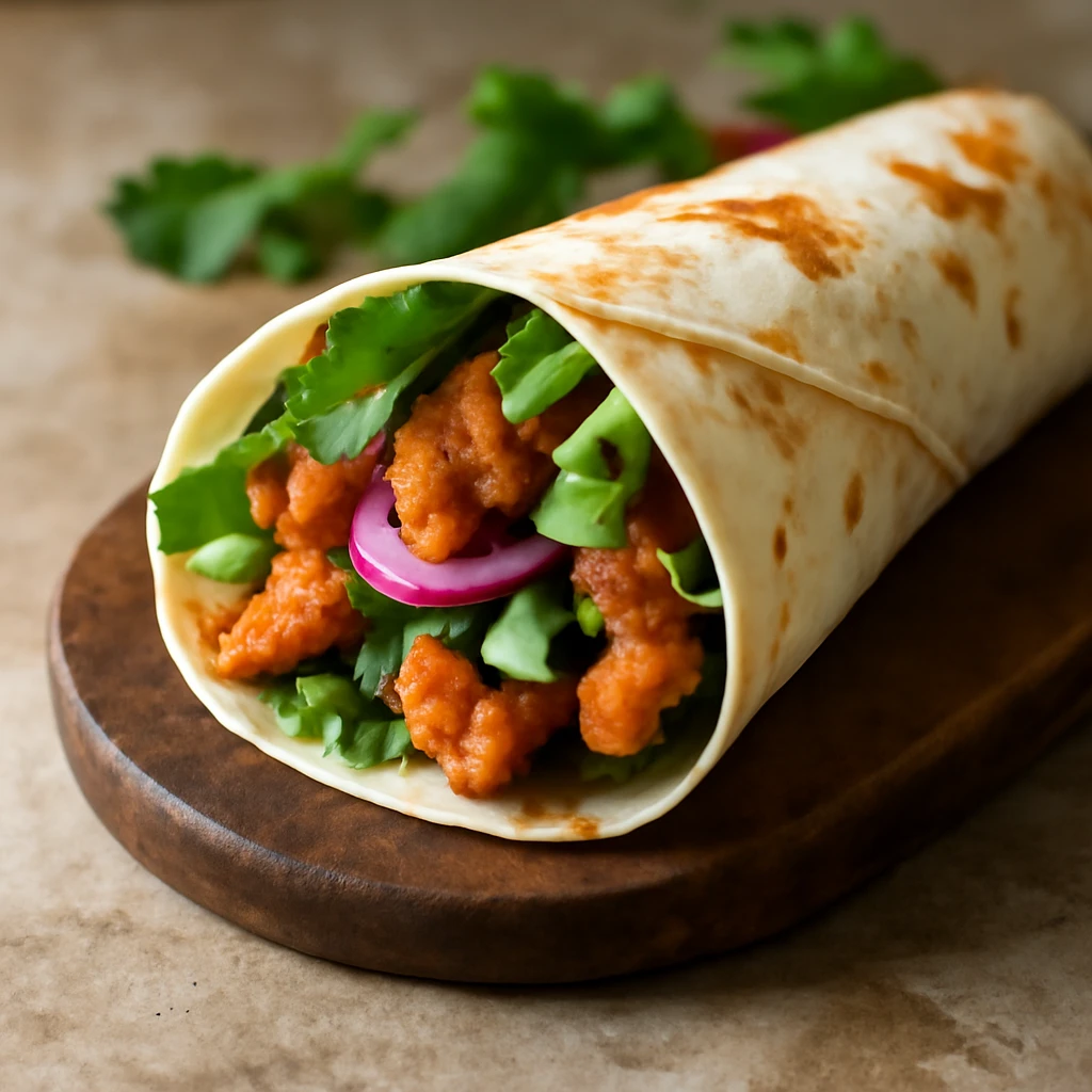 Friss tandoori csirke wrap uborkÃ¡val Ã©s korianderrel
