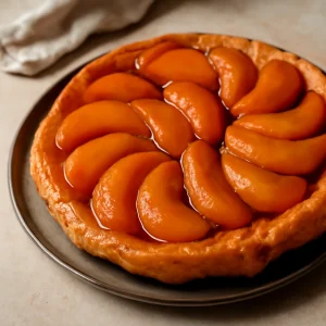 Karamellás baracks pite, aranybarna tésztával