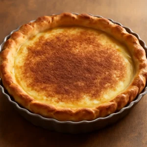 Portugál Tarte de nata, friss fahéjjal díszítve