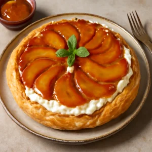 Francia Tarte tatin túróval és karamellizált almával