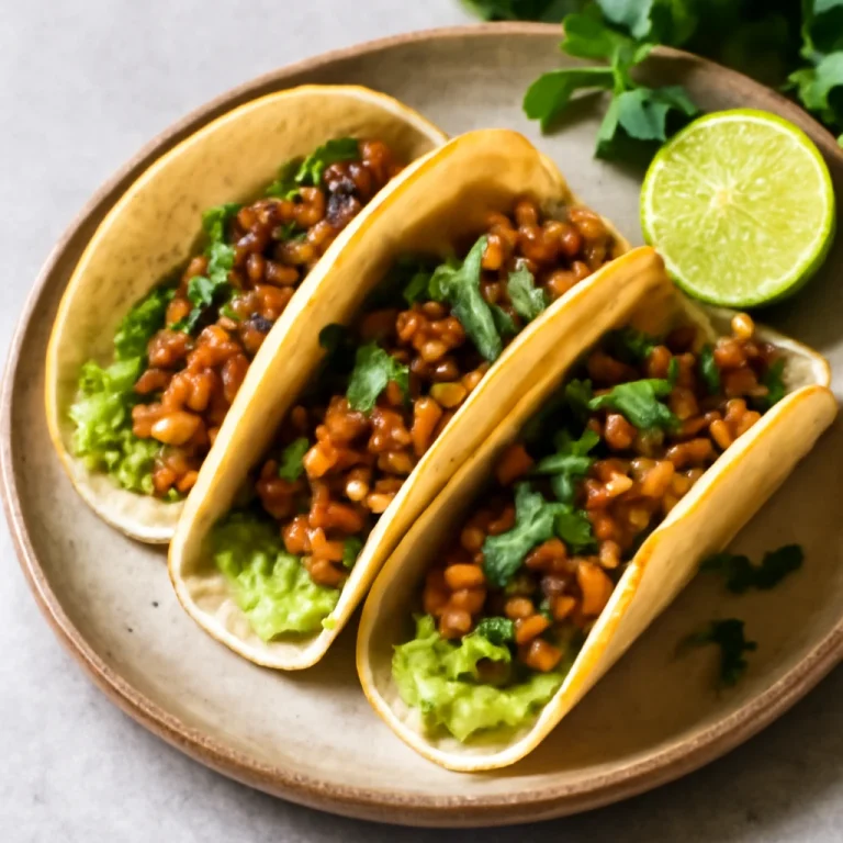 Tempeh tacos avokádóval és korianderrel, lime levével tálalva