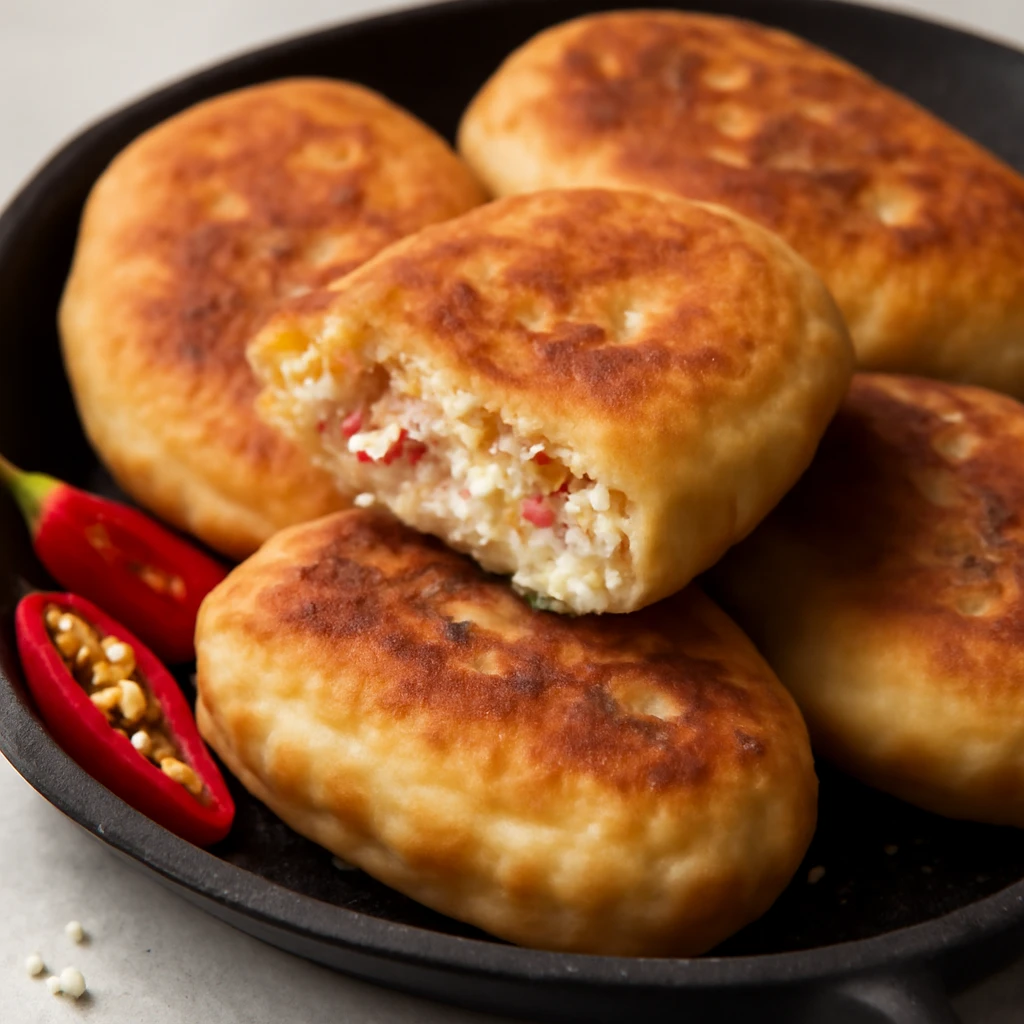 Fűszeres görög kenyér, feta sajttal és chilivel