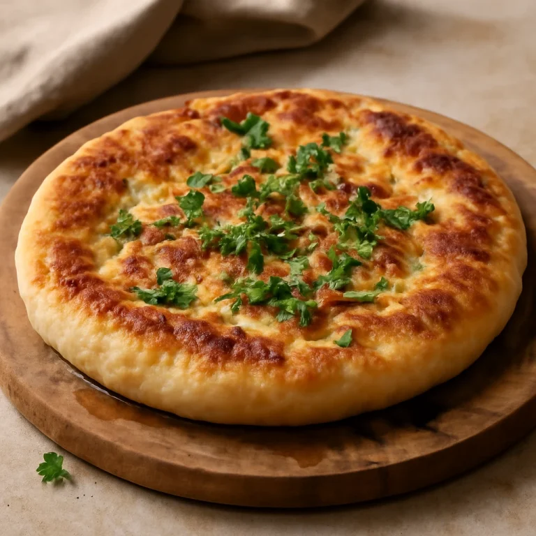 Tiganopsomo feta és graviera sajttal, friss oregánóval díszítve.
