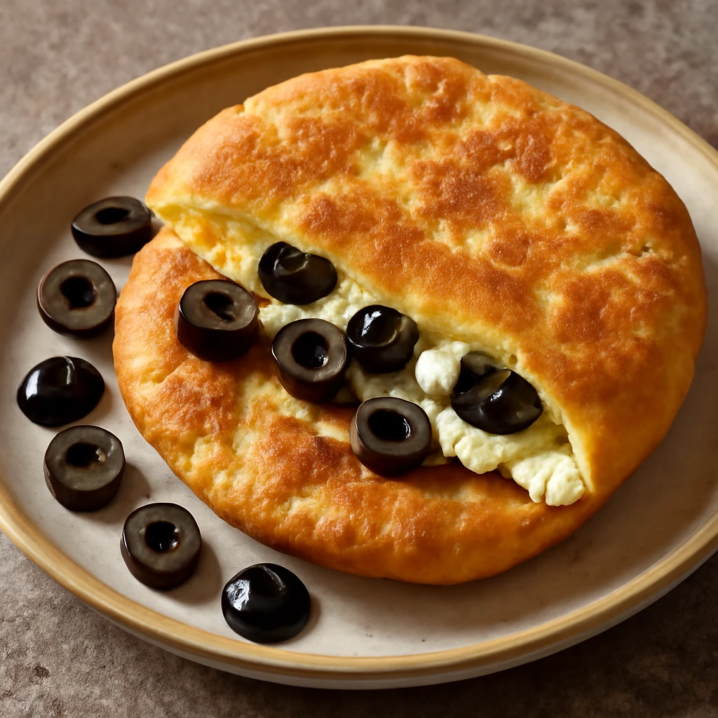 GÃ¶rÃ¶g Tiganopsomo feta Ã©s olÃ­vabogyÃ³val