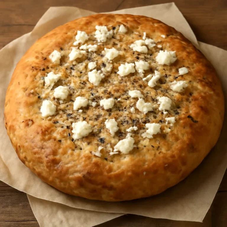 Tiganopsomo feta sajttal és oregánóval tálalva, friss és fűszeres görög kenyér