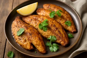 Fűszeres Tilapia fry köménnyel