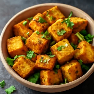 Friss, ropogós tofu csicseriborsó lisztes bevonattal, ínycsiklandó vegán étel