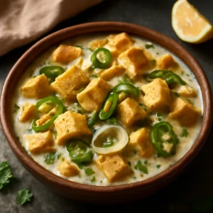 Fűszeres Tofu kókusztejjel és zöld chilivel