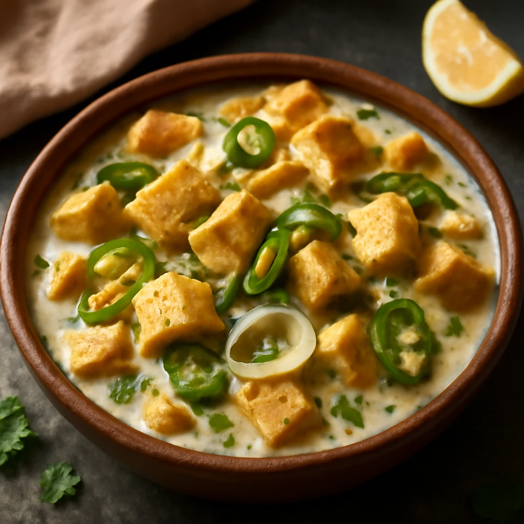 Fűszeres Tofu kókusztejjel és zöld chilivel