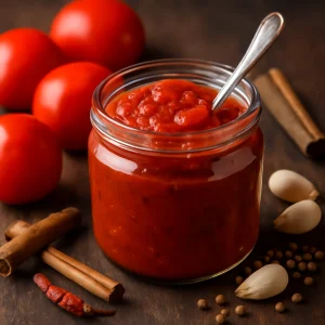 Tomato chutney, fűszeres paradicsomos szósz, tökéletes kiegészítő indiai ételekhez