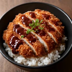Japán tonkatsu don tálalva