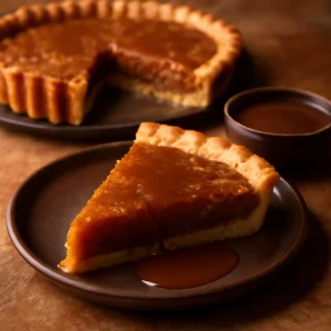 Karamellás treacle tart, gazdag és szaftos töltelékkel