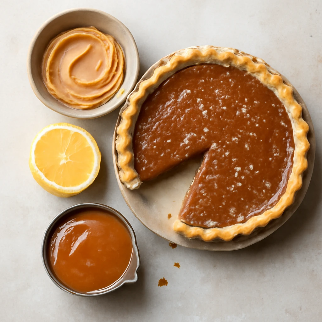 Finom és gazdag treacle tart, sós karamellás öntettel