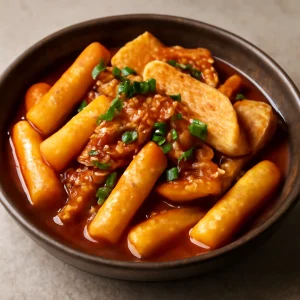 Fűszeres és gazdag ízű koreai tteokbokki halmasszával
