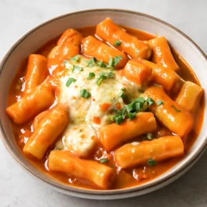 Sajtos tteokbokki koreai rizstésztával