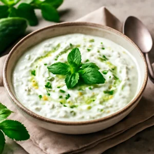 Friss, könnyű joghurtos uborkás-mentás raita