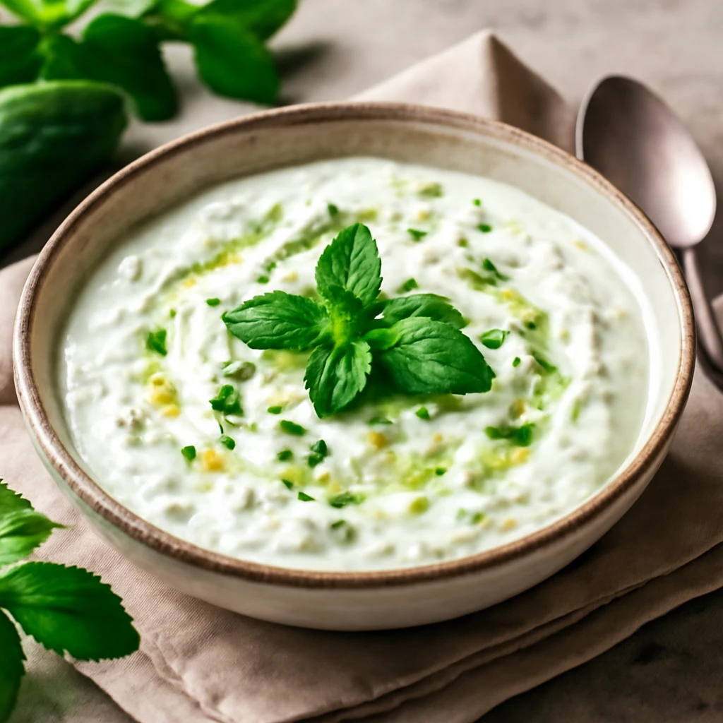 Friss, könnyű joghurtos uborkás-mentás raita