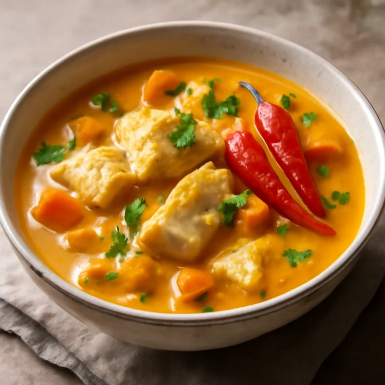 Vatapá de peixe com pimenta-malagueta, egy brazil étel csípős piri-piri és kókusztejjel