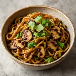 Finom és ízletes gombás yakisoba tészta