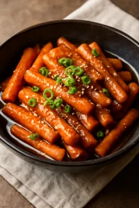 Friss és gazdag koreai Yeongeun Jorim sárgarépa étel
