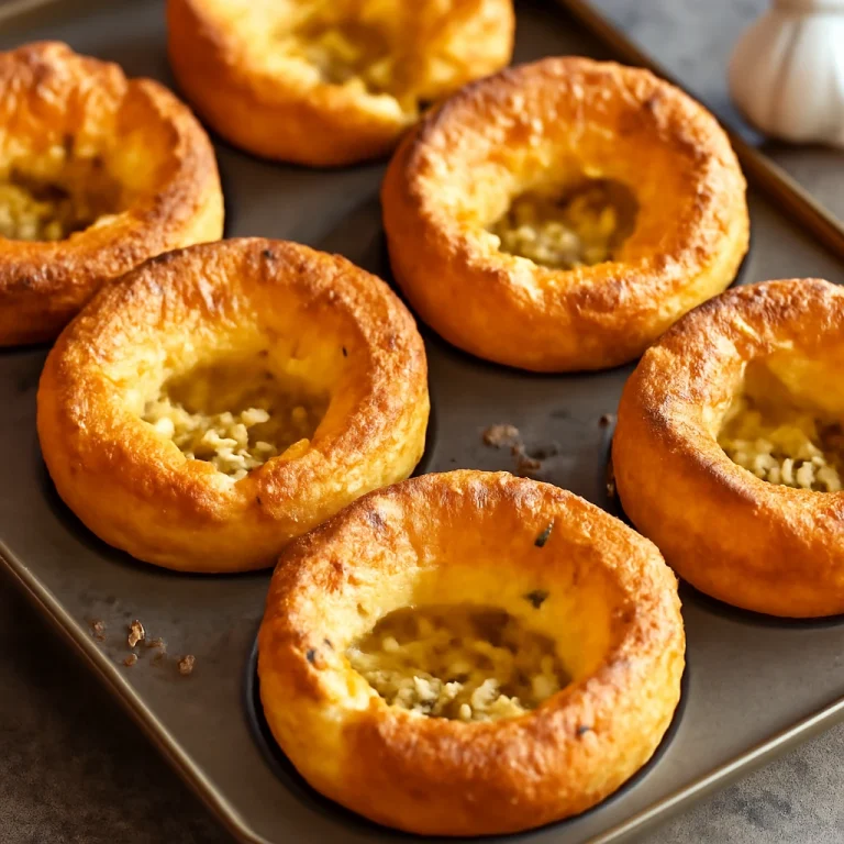 Yorkshire Pudding fokhagymás ízesítéssel, aranybarna és ropogós
