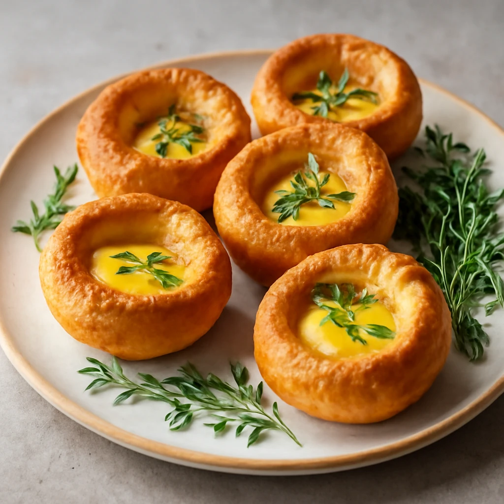 Finom mustáros yorkshire pudding friss fűszernövényekkel