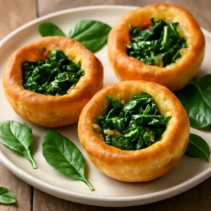 Finom Yorkshire pudding spenóttal, egy egészséges étkezés