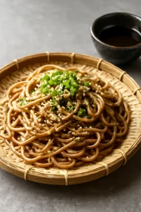 Friss japán soba tészta szezámmaggal és szójaszósszal