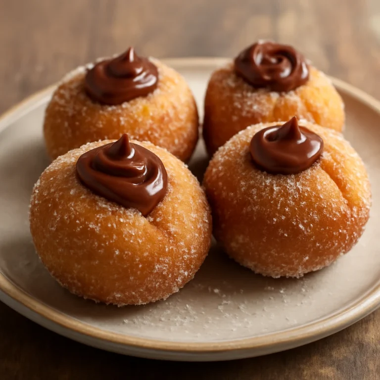 Zeppole Nutellával, frissen tálalva