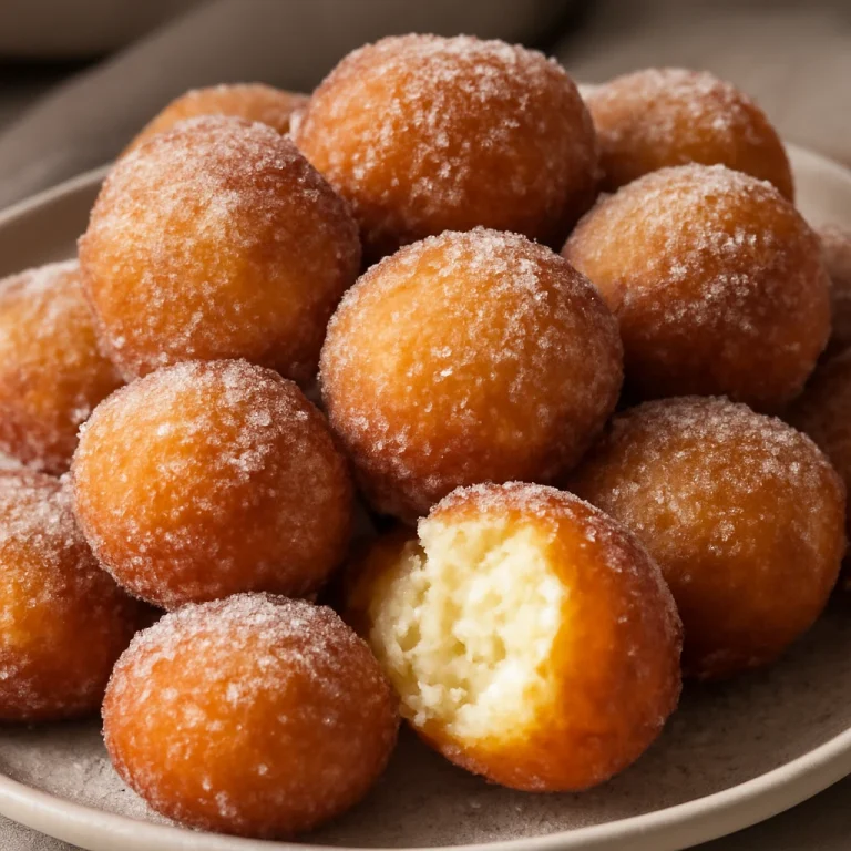 Zeppole ricottával, friss cukorral megszórva, aranybarna fritőzött édesség