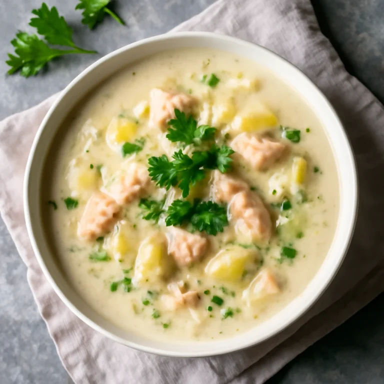Cullen skink, gazdag füstölt hallal és petrezselyemmel díszítve, melegen tálalva