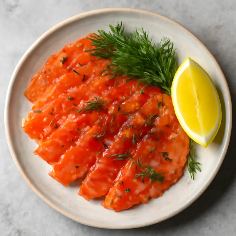 Gravlax chilis pelyhekkel, tálalva friss kaporral és citrommal