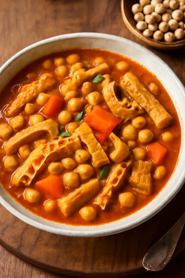 Mondongo con garbanzos tálalva, gazdag zöldségekkel és fűszerekkel