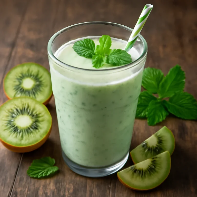 Probiotikus kivi-mentás kefir jégkockákkal