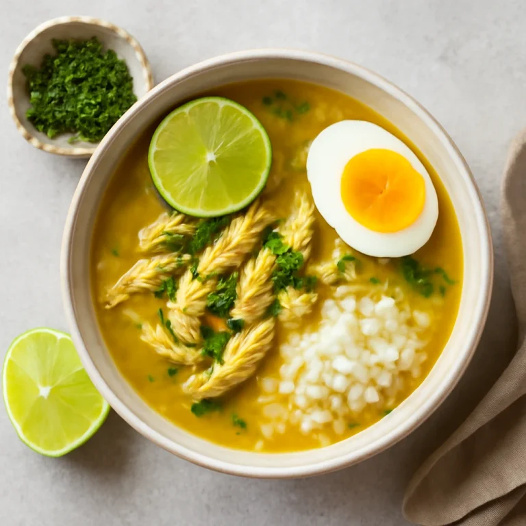 Soto ayam lime-mal tálalva, friss lime-mal és főtt tojással